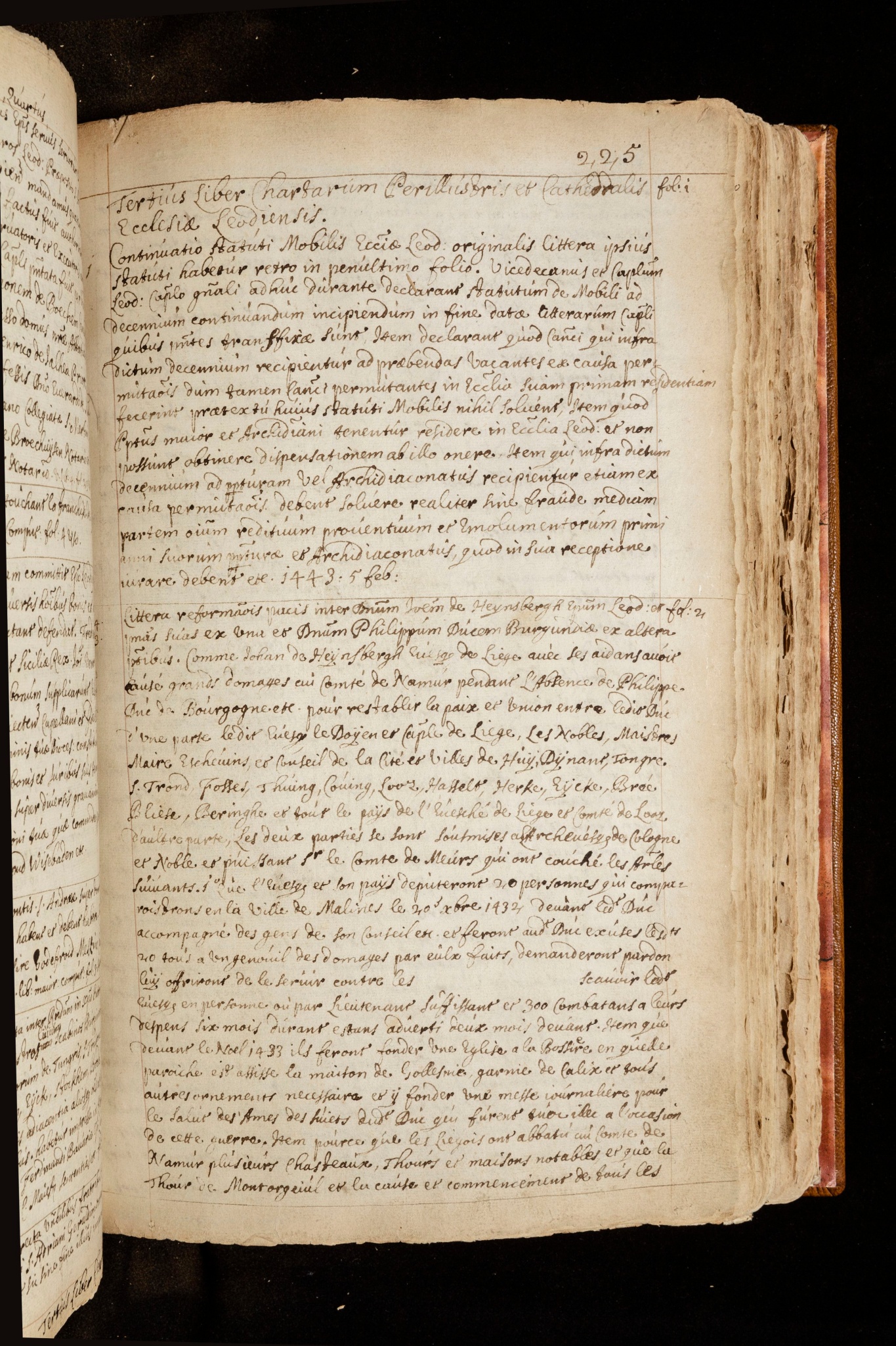 Extractum ex libro primo chartatum ecclesiae Leodiensis conscripto de mandato capituli