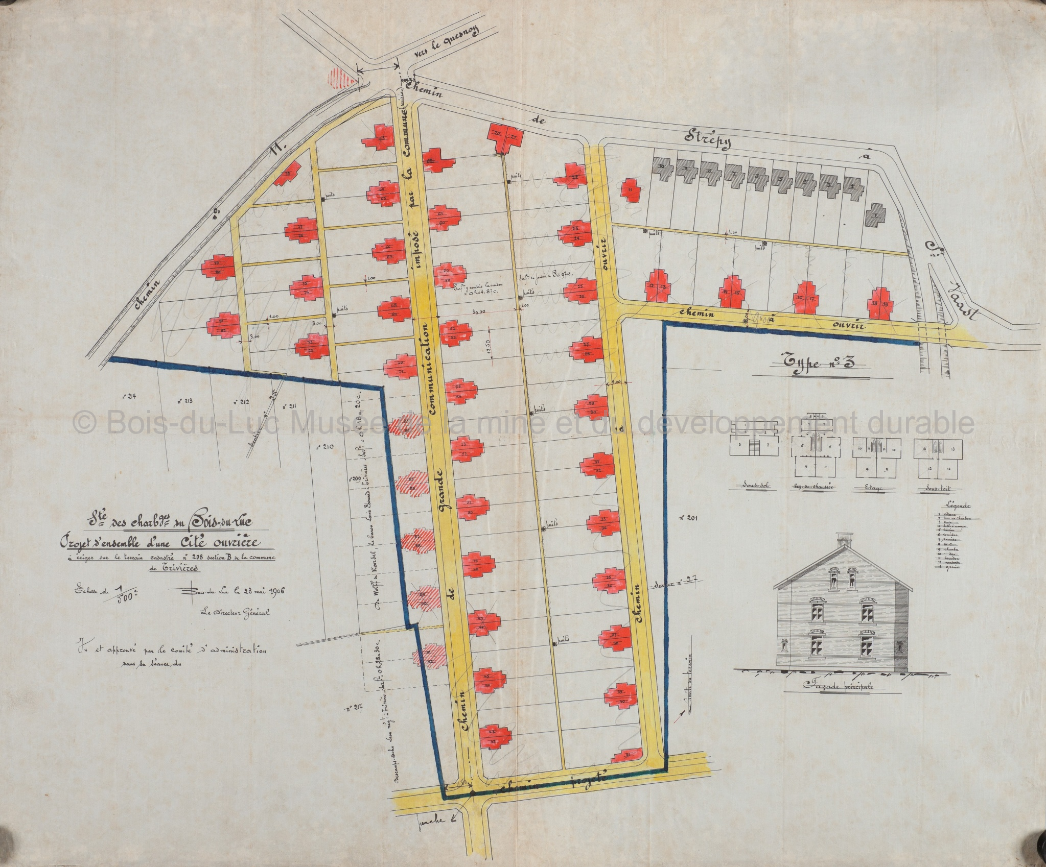 Projet d'ensemble d'une cité ouvrière à ériger à Trivières
