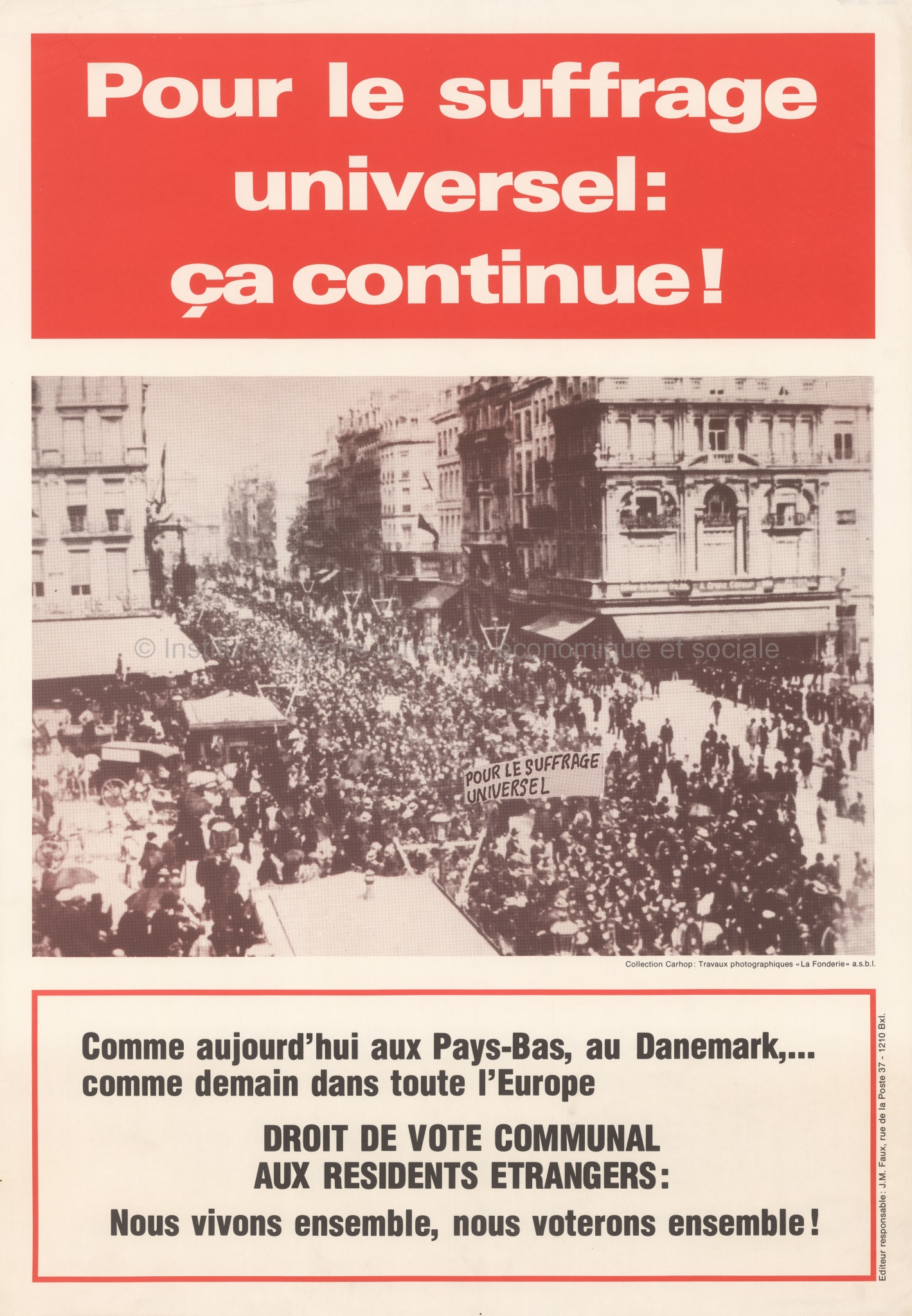 Affiche - Droit de vote communal aux résidents étrangers