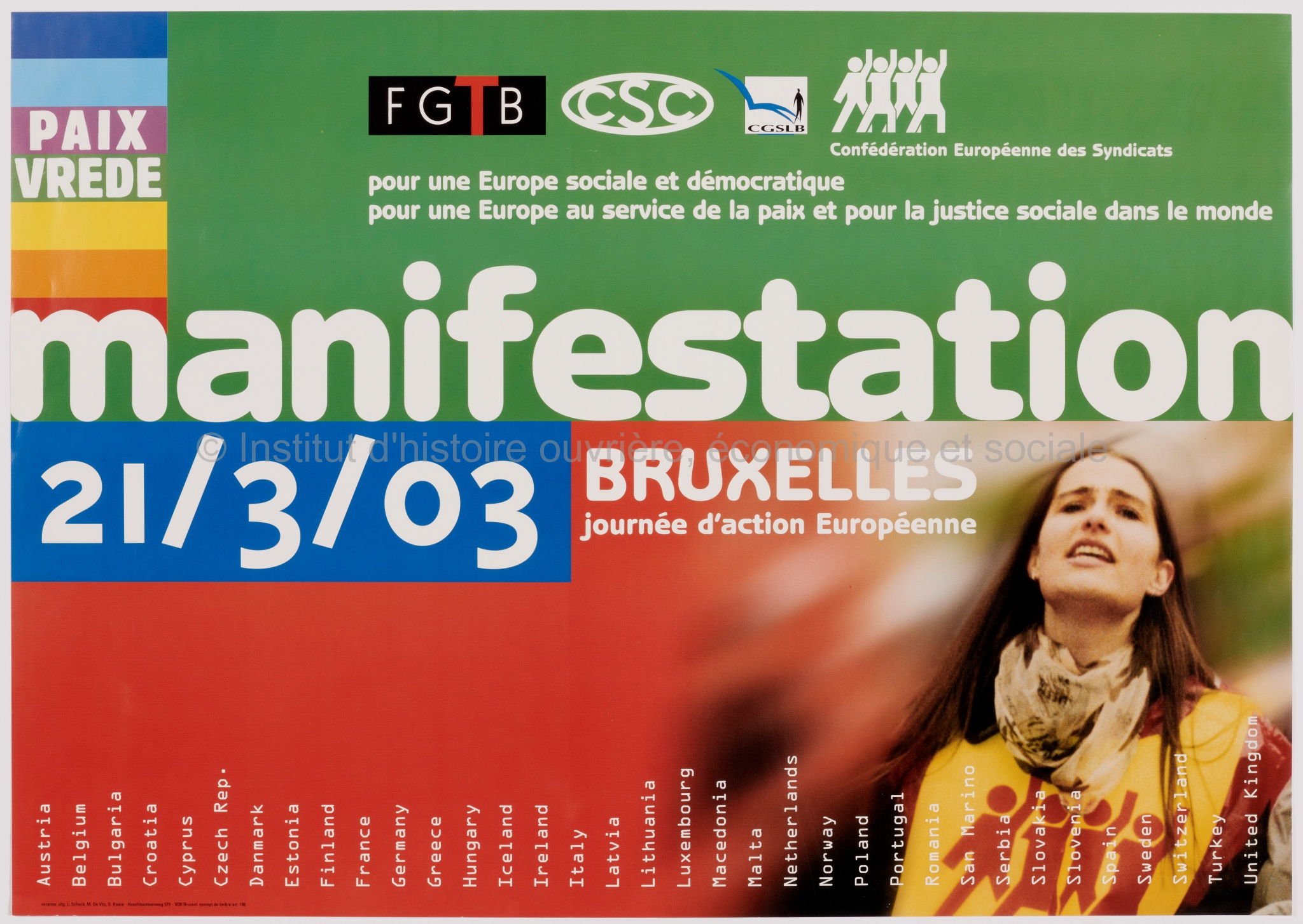 Manifestation 21/3/03 : Bruxelles, journée d'action européenne