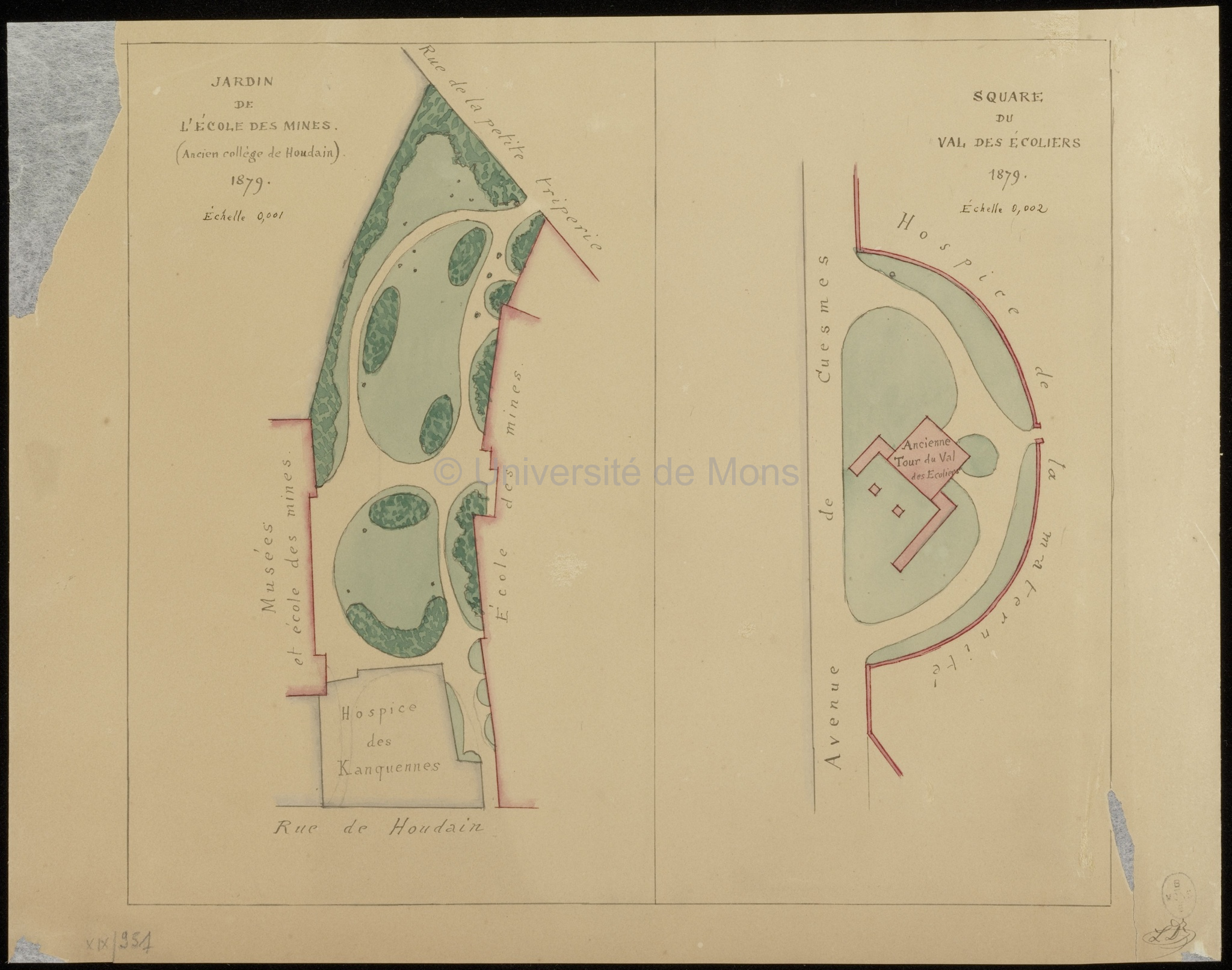 Jardin de l'école des mines (ancien collège de Houdain) [et] Square du Val des Ecoliers