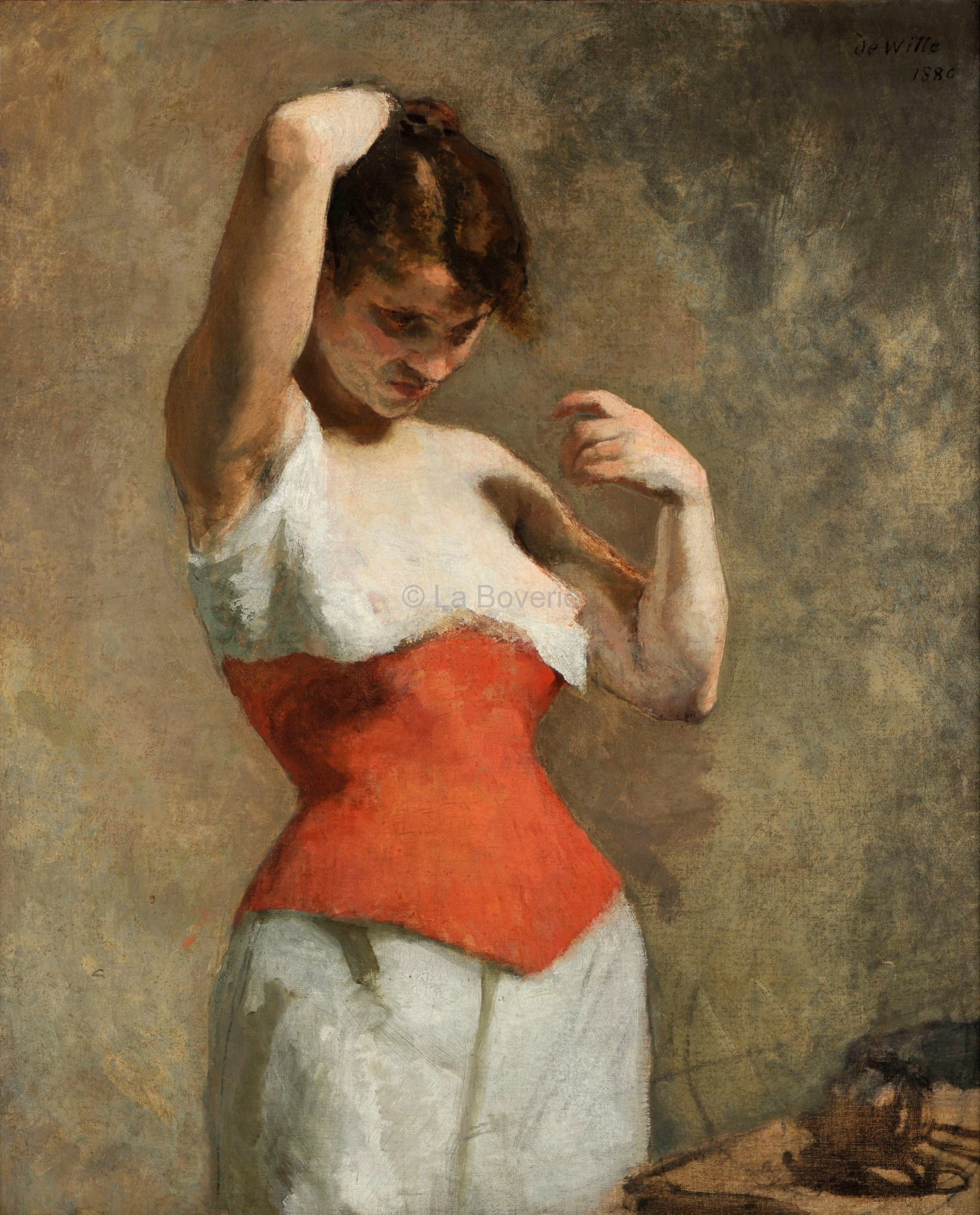 Femme au corset rouge