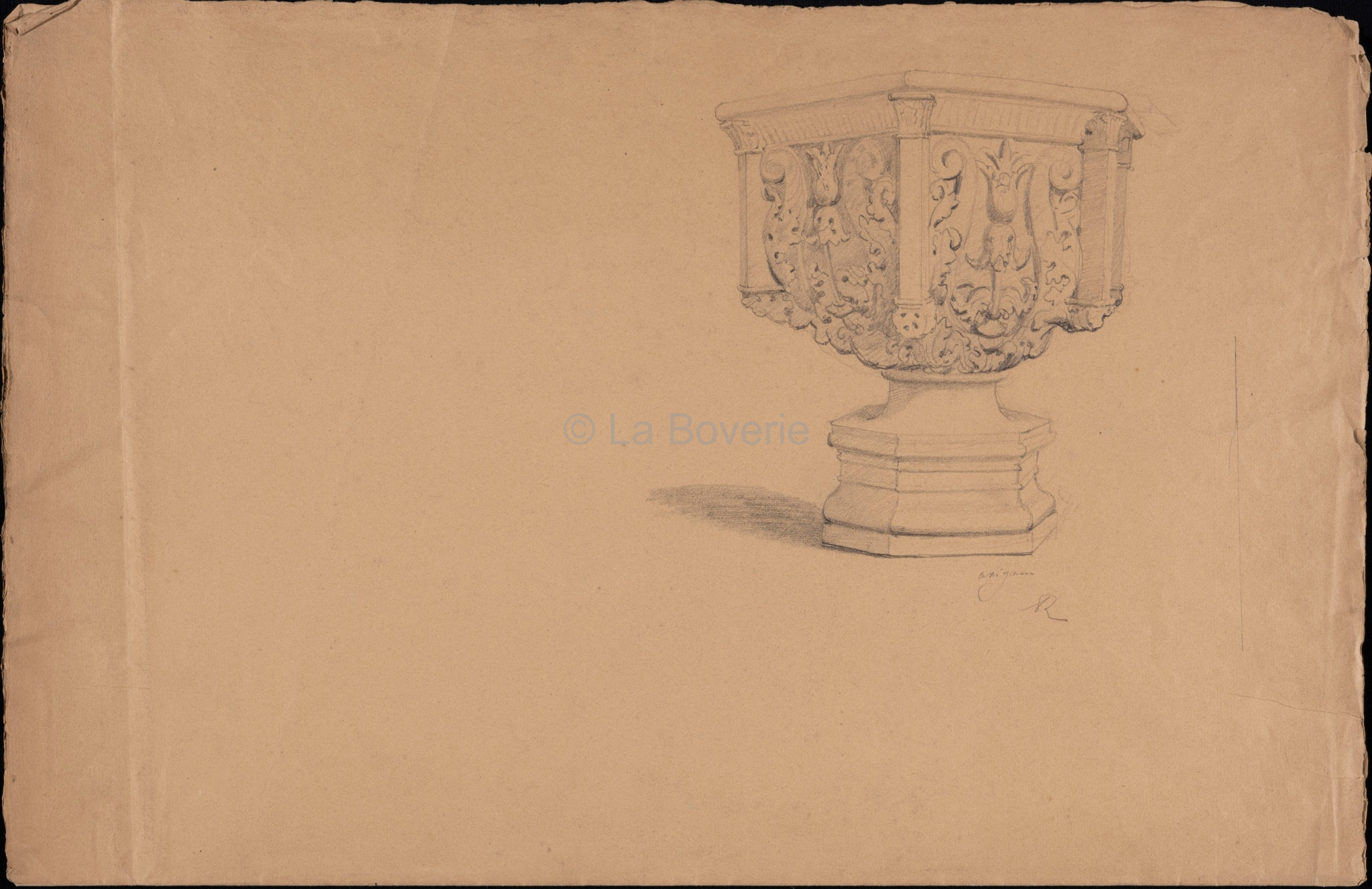 Fonts baptismaux, trône et tombeau d'Innocent VI