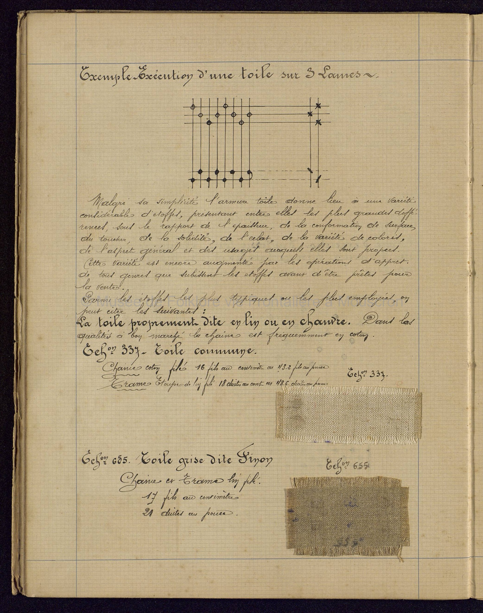 Cours de théorie de tissage. Cahier 3