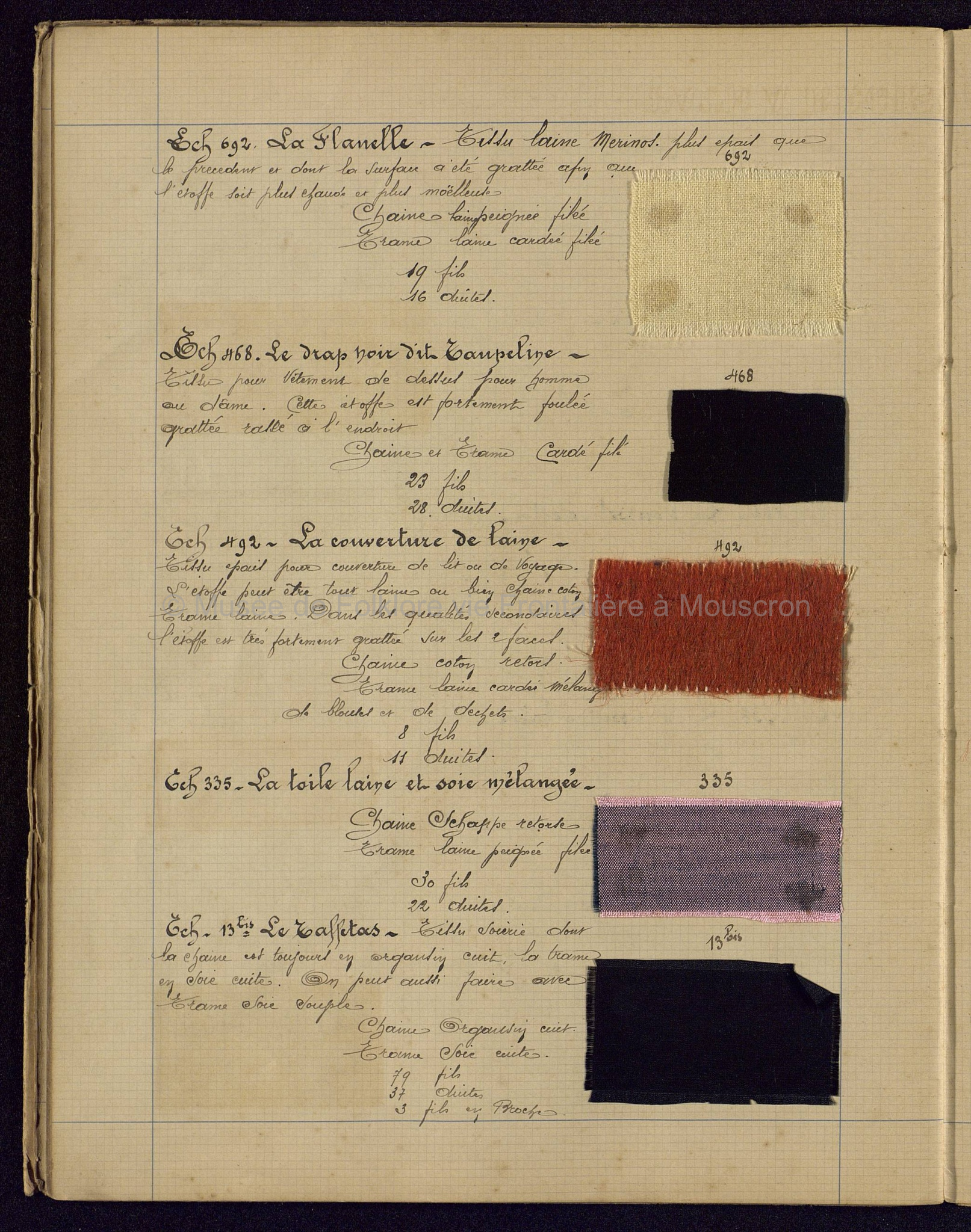 Cours de théorie de tissage. Cahier 3