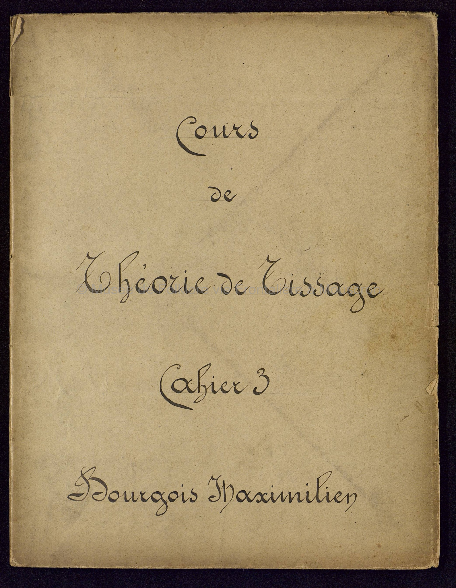 Cours de théorie de tissage. Cahier 3