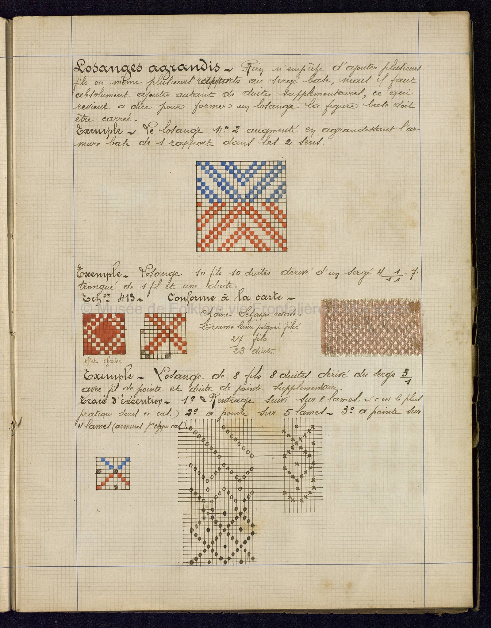 Cours de théorie de tissage. Cahier 6